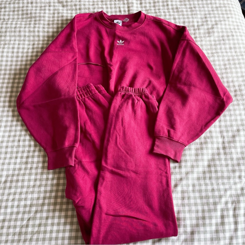 Adidas Pink Sweatshirt and Pants Set
